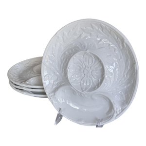 Made in France Portieux Valerysthal Majolica Artichoke Plates - Set of Four