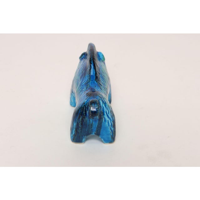 Blue Vintage Italian Rimini Blu Ceramic Boar by Aldo Londi for Bitossi For Sale - Image 8 of 13