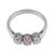 Contemporary Mid 20th Century Pink and White Diamond Platinum Tree Stone Ring, Size 6.25 For Sale - Image 3 of 6