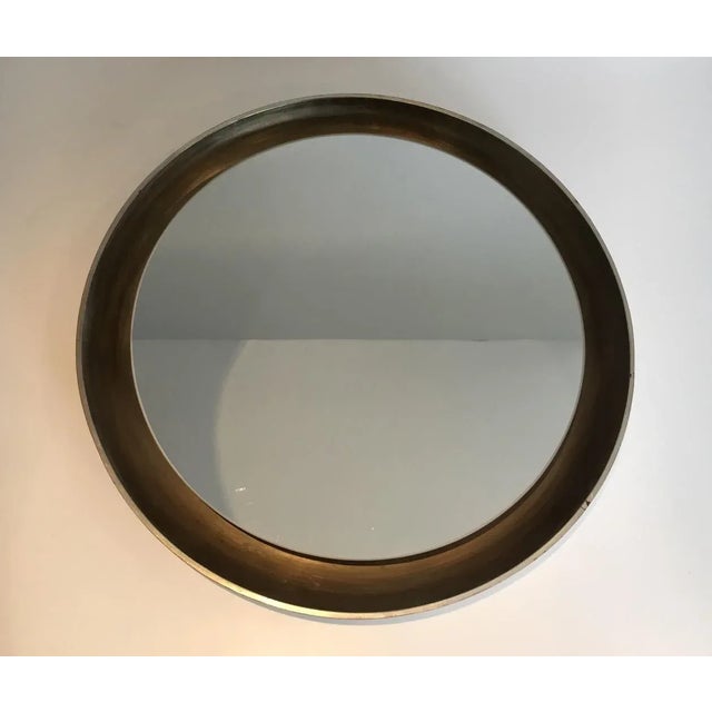 Silver Curved Wood Mirror, circa 1950 For Sale - Image 10 of 11