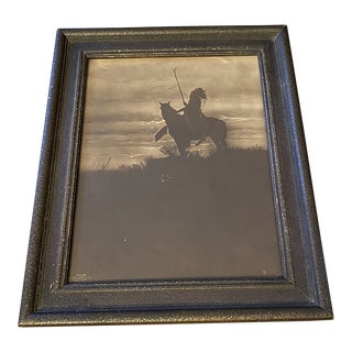 Early 20th Century "The Sentinel" Original Silver Gelatin Photograph by Native American Crow Indian Richard Throssell, Framed For Sale