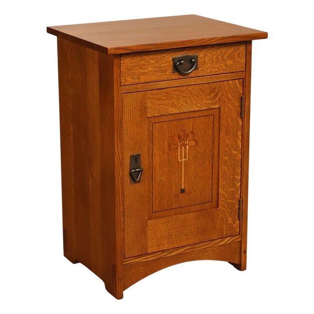 Stickley Mission Oak Harvey Ellis Inlaid Nightstand For Sale