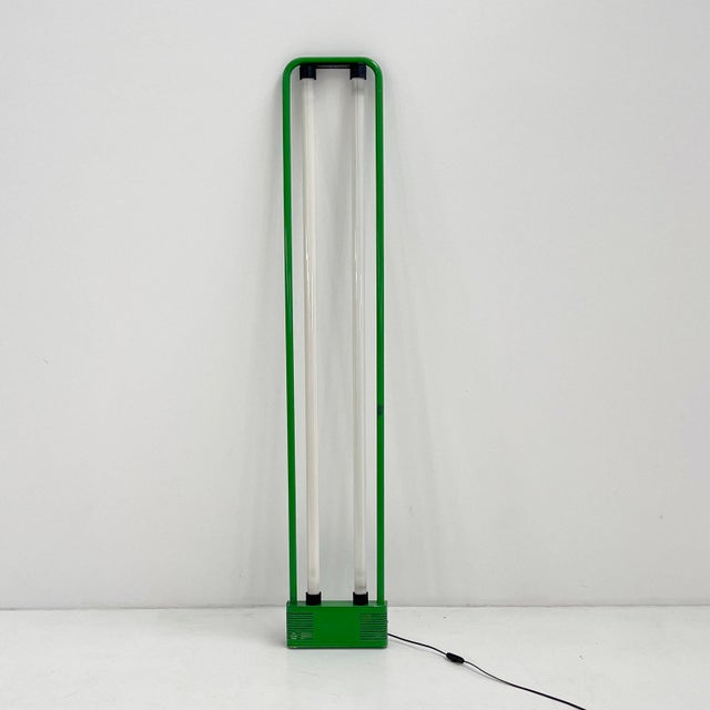 Green Double Neon Lamp by Gian N. Gigante for Zerbetto, 1980s For Sale - Image 4 of 14