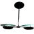 Contemporary 90s Postmodern Black Metal & Glass Dbl Pendant Chandelier in the Manner of Arte Fontana For Sale - Image 3 of 5