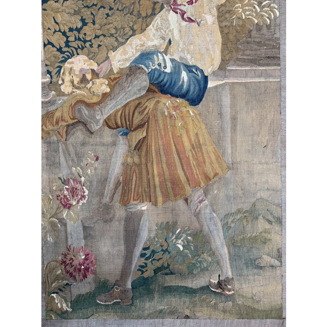 17th Century Brussels Tapestry Panel With Courtly Figure - 5'0'' X 3'0'' For Sale In Los Angeles - Image 6 of 6
