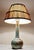 Table Lamp with Blue-Brown Marble Base and Handmade Fabric Shade, 1970s For Sale - Image 3 of 11