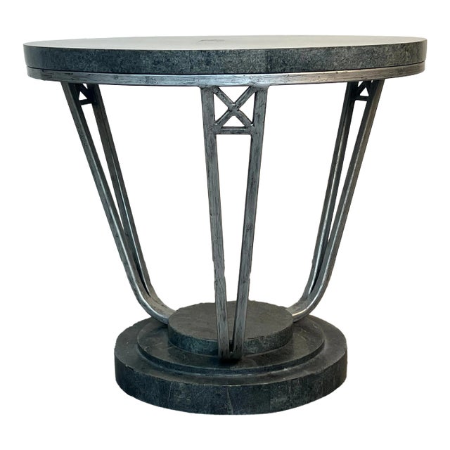 Tessellated Stone Around Deco Side Table For Sale
