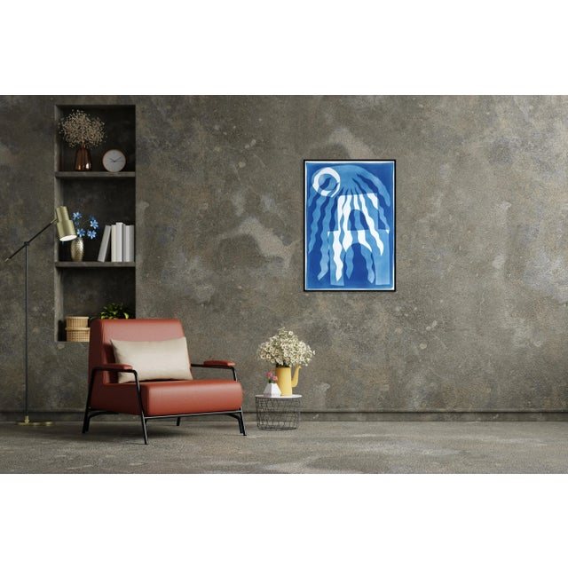 Paper 2025, Desert Modernism Style, Cyanotype Print on Watercolor Paper, Surreal Desert Landscape by Kind of Cyan For Sale - Image 7 of 8