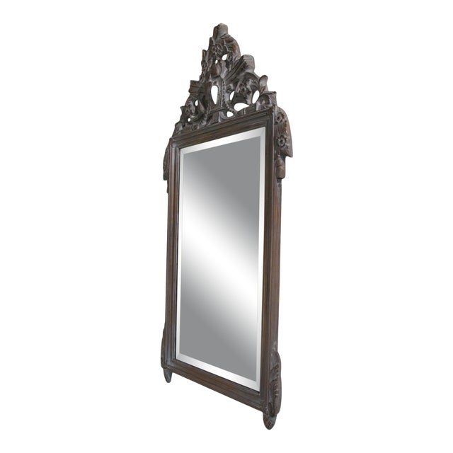 Friedman Brothers #6343 White Washed Carved Frame Decorative Mirror For Sale
