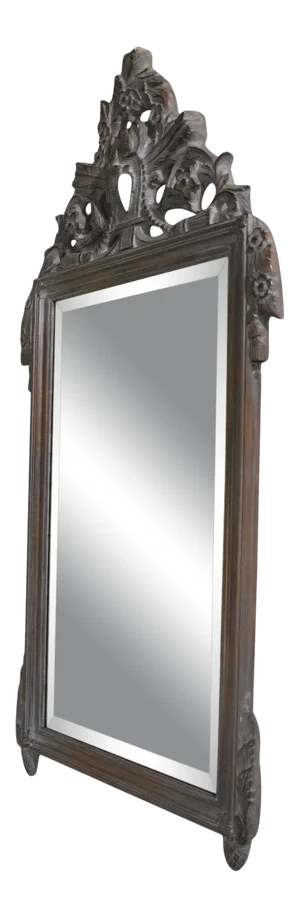 Friedman Brothers #6343 White Washed Carved Frame Decorative Mirror