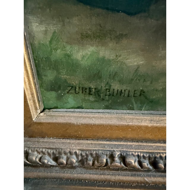 Mid 19th Century Original French Oil Painting by Fritz Zuber-Huber (1822-1896) For Sale - Image 11 of 12