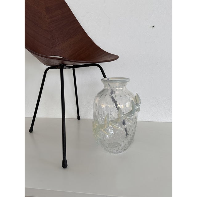 Italian Murano Glass Vase with Air Bubbles and Glass Garland, 1990s For Sale - Image 3 of 18