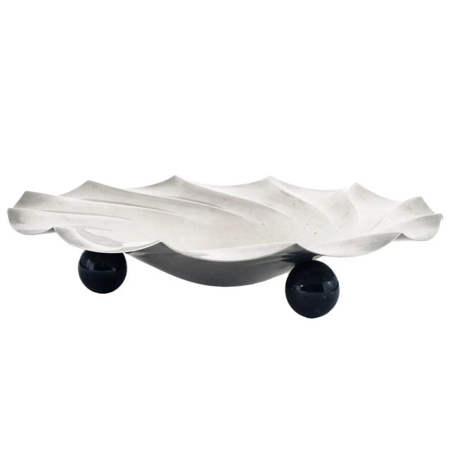 Art Deco Stainless Steel & Bakelite Tray with Spherical Supports, 1930s For Sale - Image 6 of 6