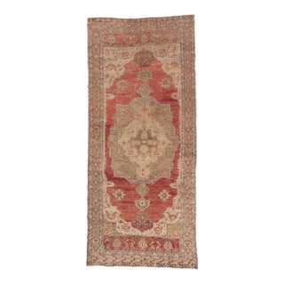 Vintage Turkish Oushak Rug, 04'11 X 11'02 For Sale