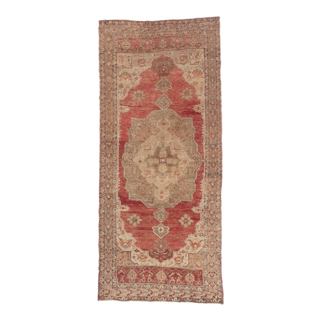 Vintage Turkish Oushak Rug, 04'11 X 11'02 For Sale
