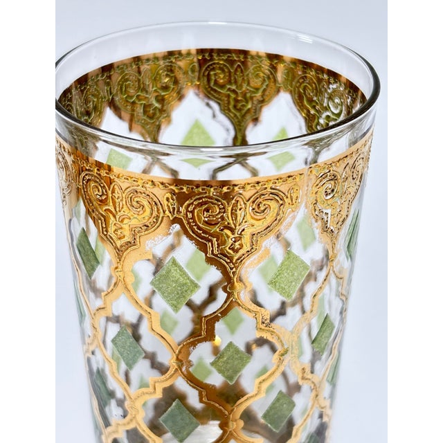 Glass 1960s Culver LTD Highball Glasses 22 K Gold Valencia Design For Sale - Image 7 of 18