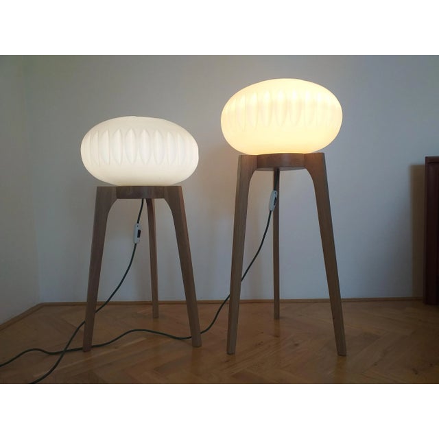 Wood Large Mid-Century Floor Lamps from Krásná Jizba for ÚLUV, 1970s, Set of 2 For Sale - Image 7 of 13
