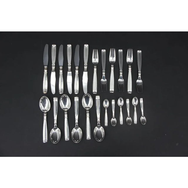 Lotus Cutlery in Silver 830, 1940s, Set of 24 For Sale - Image 13 of 13