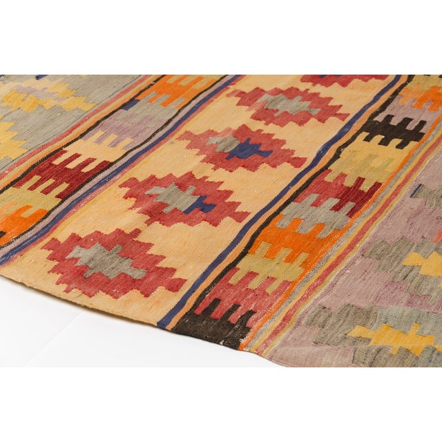 Peach Mid 20th Century Handmade Wool Runner for Entryway or Gallery For Sale - Image 8 of 10