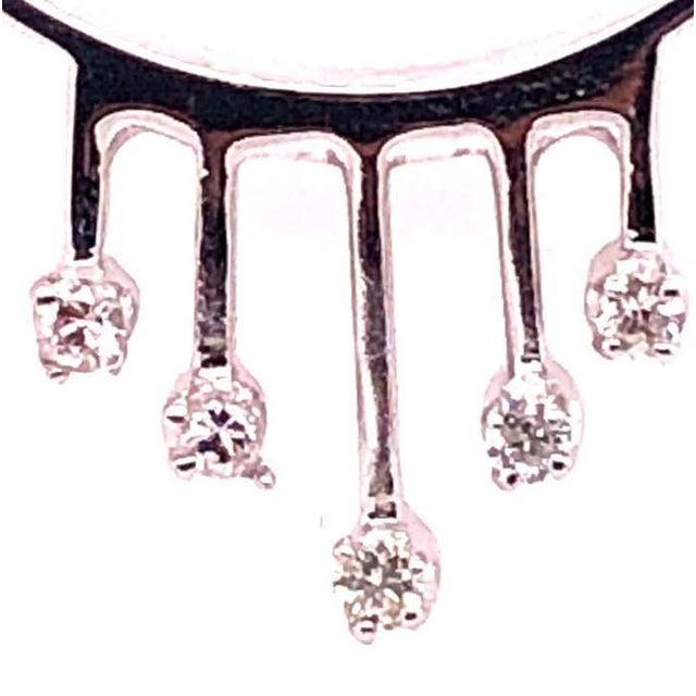 14 Karat White Gold Fancy Necklace With Diamonds For Sale - Image 9 of 12