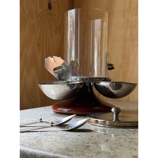 Metal Mid-Century Modern Space Age Italian Revolving Condiment Server in Chrome, Italy, 1950s For Sale - Image 7 of 18