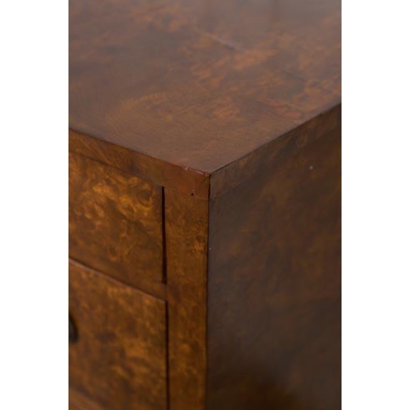 19th Century English Burl Veneered 3-Drawer Chest With Ring Pulls For Sale - Image 10 of 11