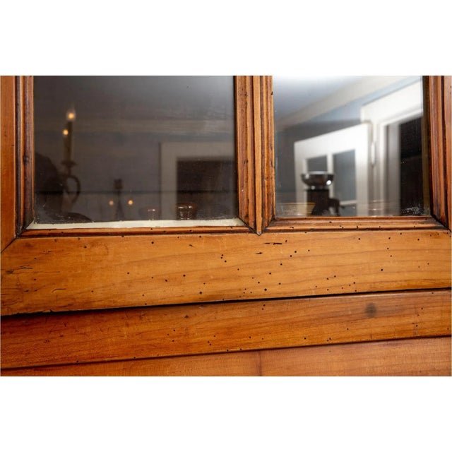 Early 19th Century Early 19th Century Antique Two Part Parc Monceau French Maple Cabinet For Sale - Image 5 of 12