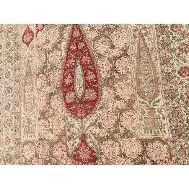 1950s Mid-20th Century Indian Kalamkar Rug, 1950s For Sale - Image 5 of 11