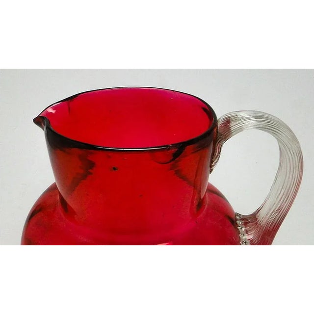 Glass Art Nouveau Jug from Cranberry Glass, United Kingdom, Early 1900s For Sale - Image 7 of 10