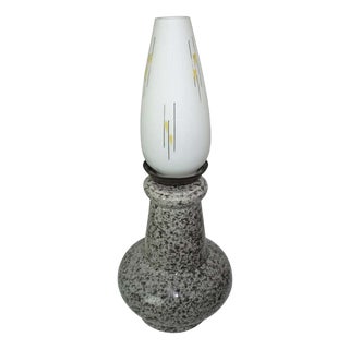 Ceramic and Opaline Table Lamp, 1950s For Sale
