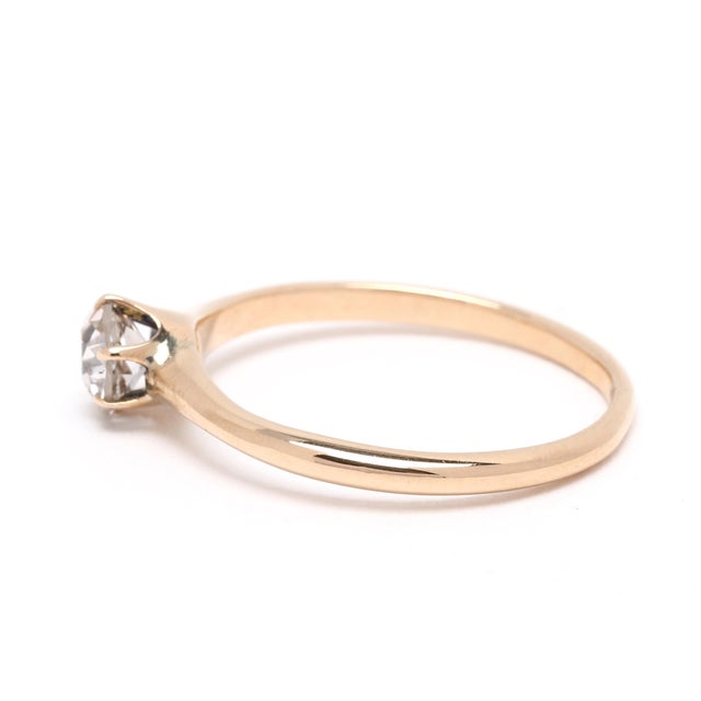 Late 19th Century Antique Victorian .40ctw Diamond Engagement Ring, 14k Yellow Gold, Rs 6.25 For Sale - Image 5 of 6