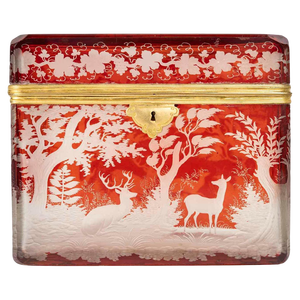 19th Century Napoleon III Bohemian Cut Crystal Box