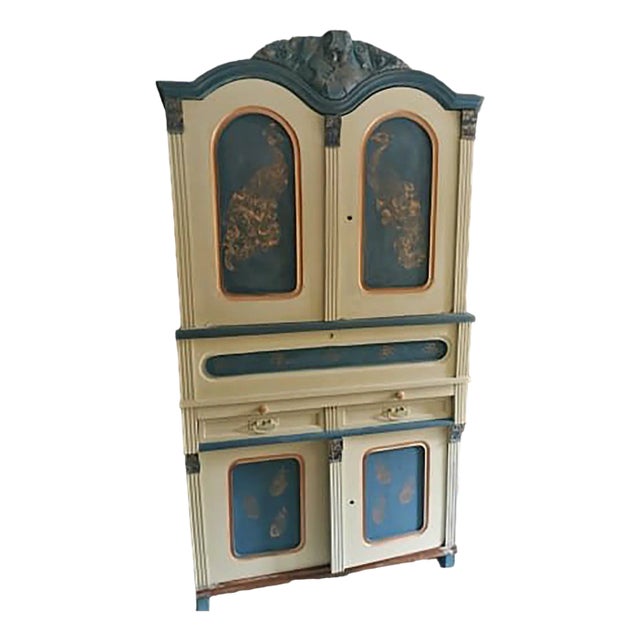 Antique Hand Painted Kitchen Cupboard For Sale