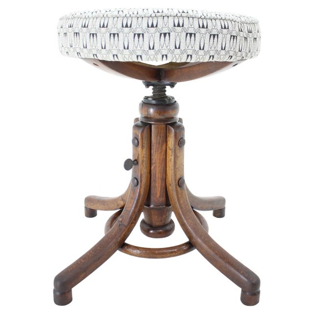 Piano Bentwood Beech Stool, Czechoslovakia, 1930s For Sale - Image 11 of 11