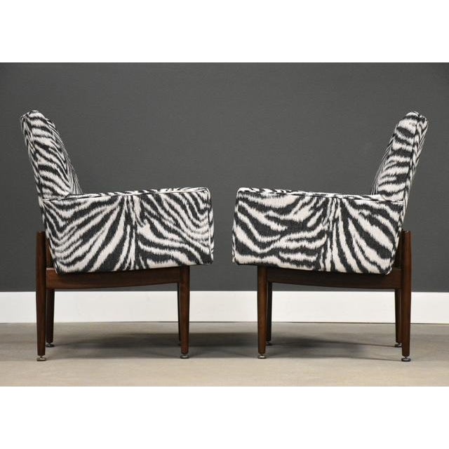 1950s Jens Risom Walnut Zebra Lounge Chairs - A Pair For Sale In Boston - Image 6 of 9