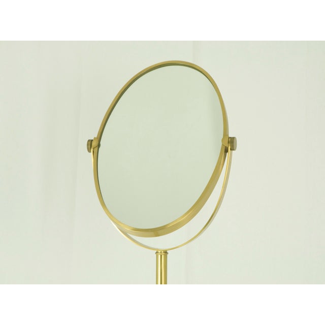 Metal Italian Freestanding and Tilting Floor Mirror in Brass and Glass, 1970s For Sale - Image 7 of 8