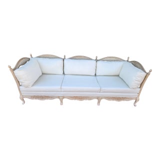 1970s French Style Leather Sofa For Sale