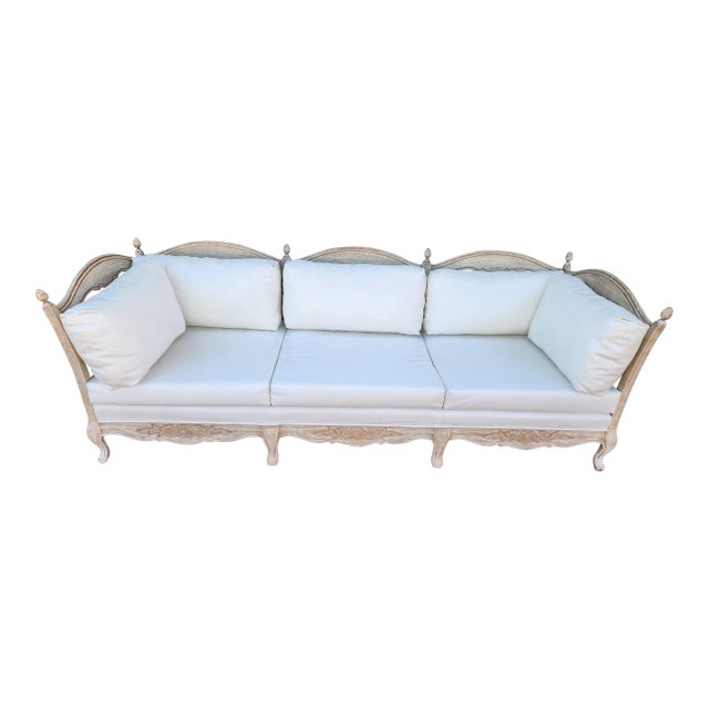 1970s French Style Leather Sofa For Sale