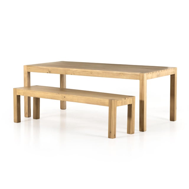 Beautifully simple in spirit. Solid dry-washed poplar forms a clean, Parsons-style dining table with dovetail joinery, for...