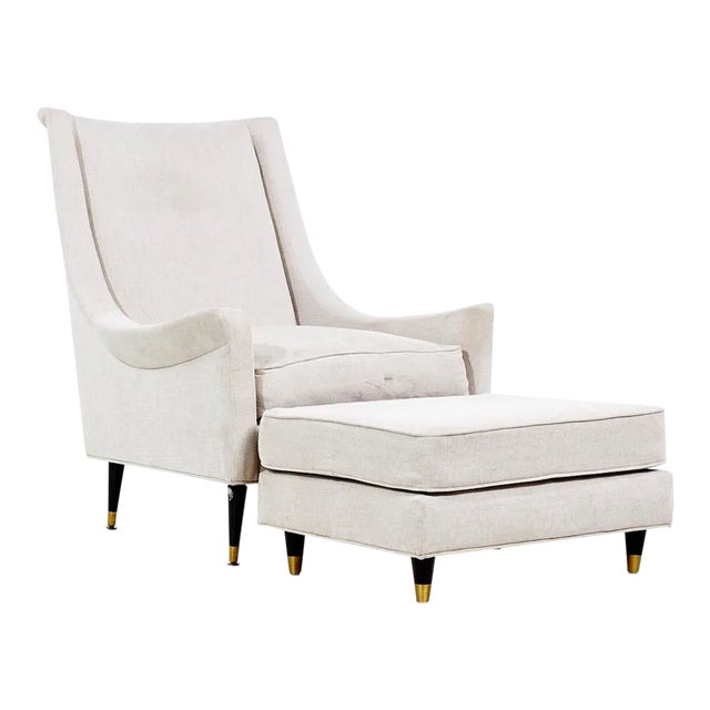 Selig Mid Century Lounge Chair and Ottoman | Chairish