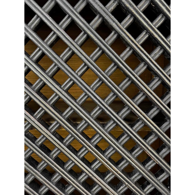 Black Vintage Black Large Lattice 4-Door Sideboard Credenza For Sale - Image 8 of 8