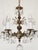 Brass Antique 5 Arm 5 Light Dark Patina Ornate Brass Cut Lead Glass Crystal Chandelier For Sale - Image 8 of 12