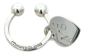 Tiffany & Co. Sterling Silver Heart Tag Key Ring Charm