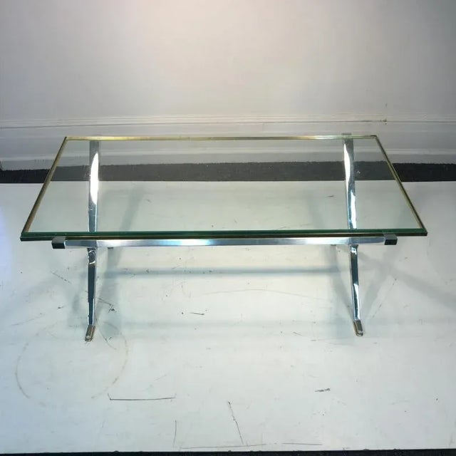 Late 20th Century Modernist X Base Two Tone Coffee Table by Maison Jansen For Sale - Image 5 of 9