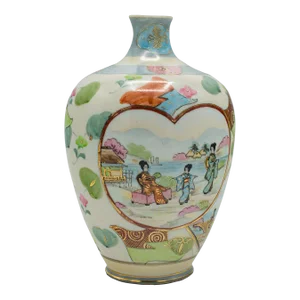 1930s Vintage Art Deco Japanese Ceramic Decorative Posy Vase