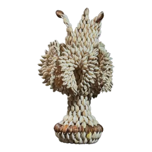 Vintage Folk Art Abstract Cowrie Shell Sculpture