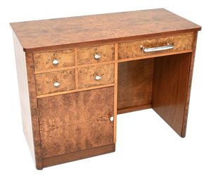 Art Deco Burr Walnut Desk, 1930s