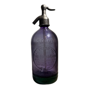 Antique Pedro Francisco Adamo Purple Seltzer Bottle From Argentina