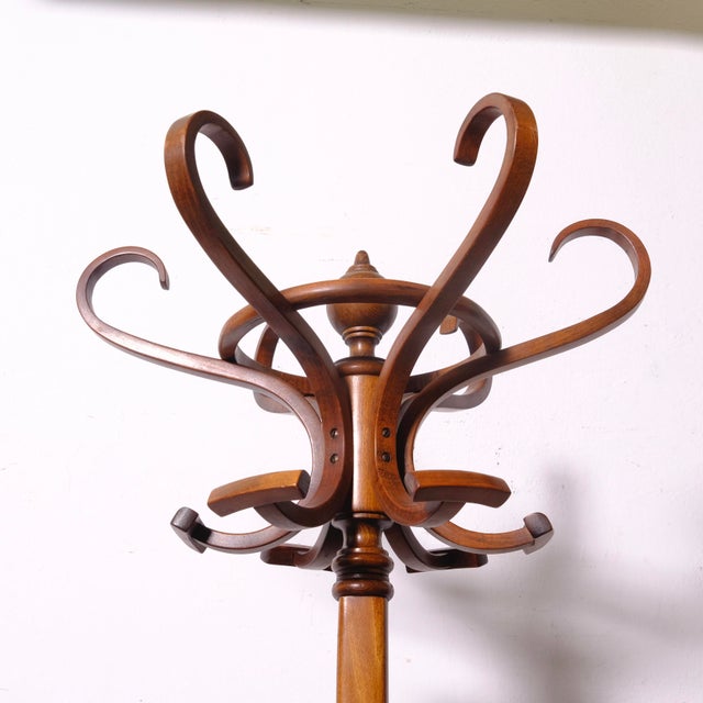 Vintage Curved Beech Coat Stand, 1970s For Sale - Image 10 of 16