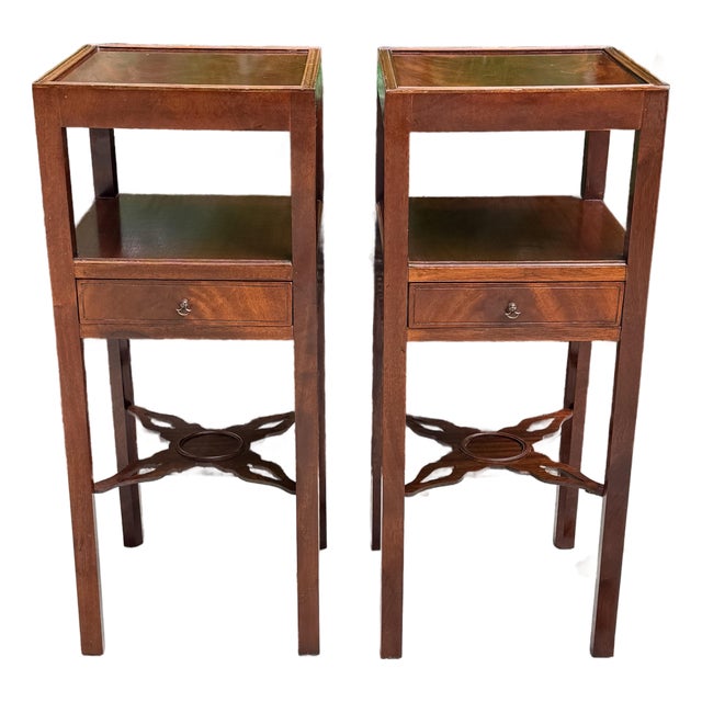 Pair George III Flame Mahogany Side Tables For Sale